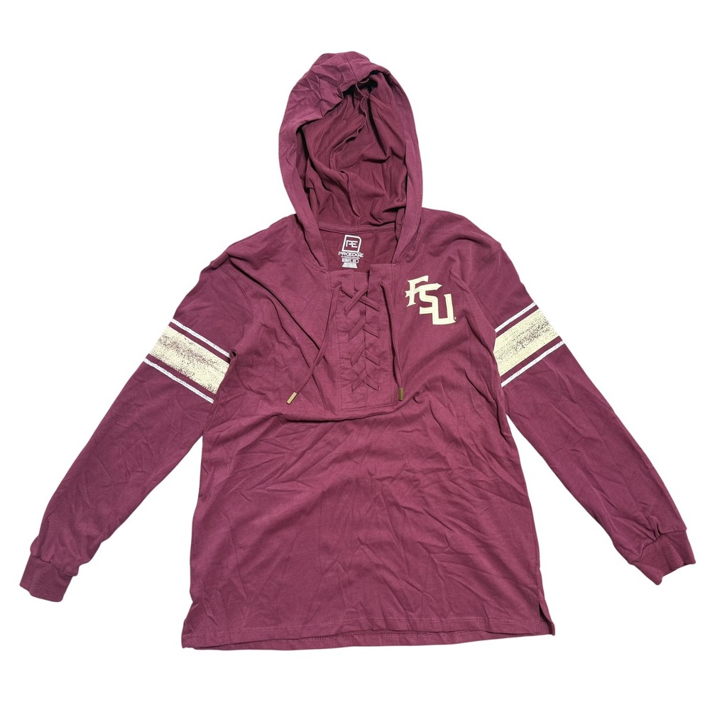 Florida State Seminoles Hooded Shirt Womens Small Red NCAA Football Lace Proedge